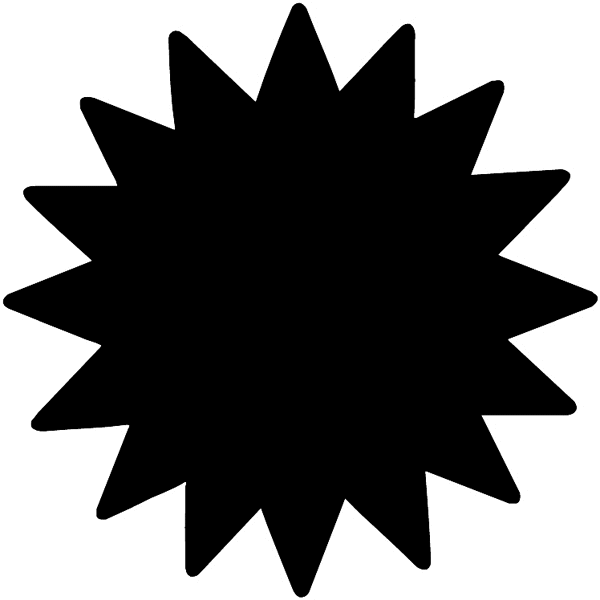 Star-burst silhouette vinyl sticker. Customize on line. Stars and Bombs 087-0494